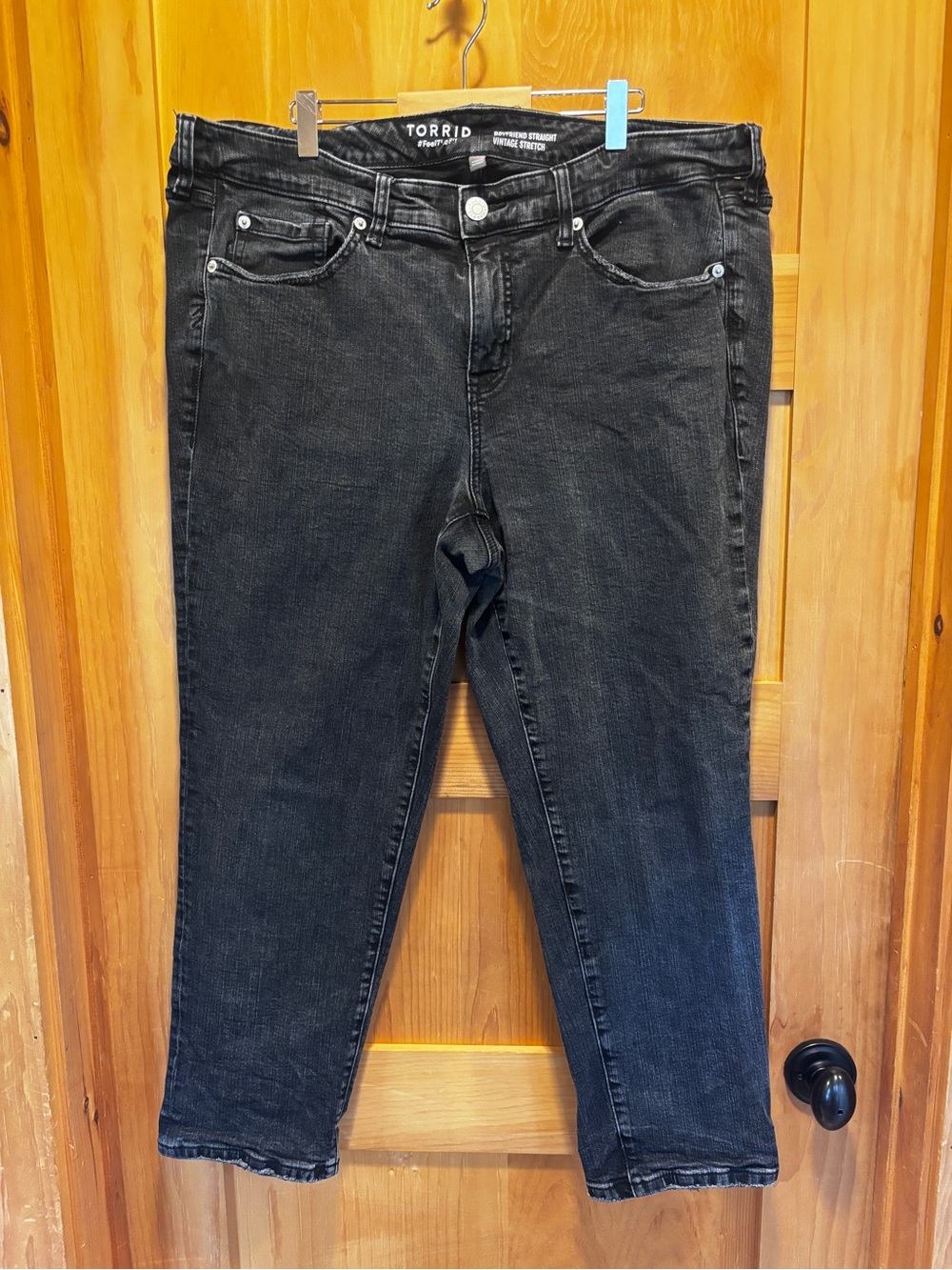 Torrid Boyfriend Straight Vintage Stretch Black Jeans Size 18S Plus Size